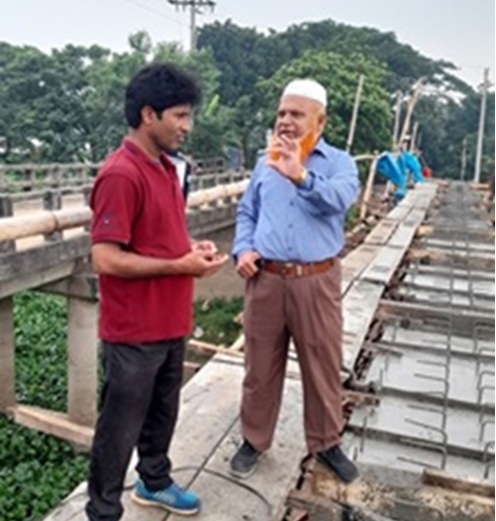 Bridge construction site supervision